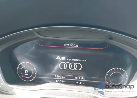 2018 Audi A5 2.0T Premium z USA, uszkodzony, nr VIN WAUYNGF51JN006228